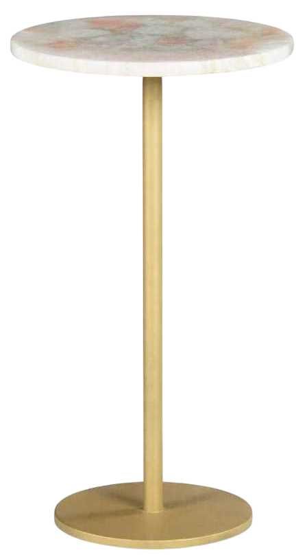 Steve Silver Co. Rosie Pink Chairside Table with Gold Base-0