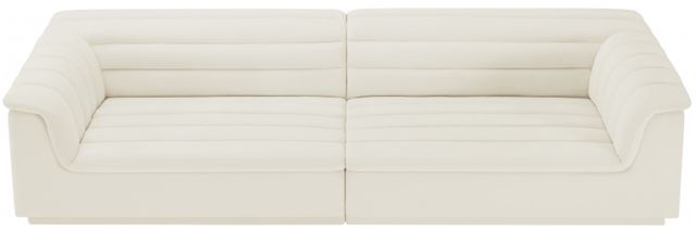Meridian Furniture Cascade 2-Piece Cream Velvet Sofa-1