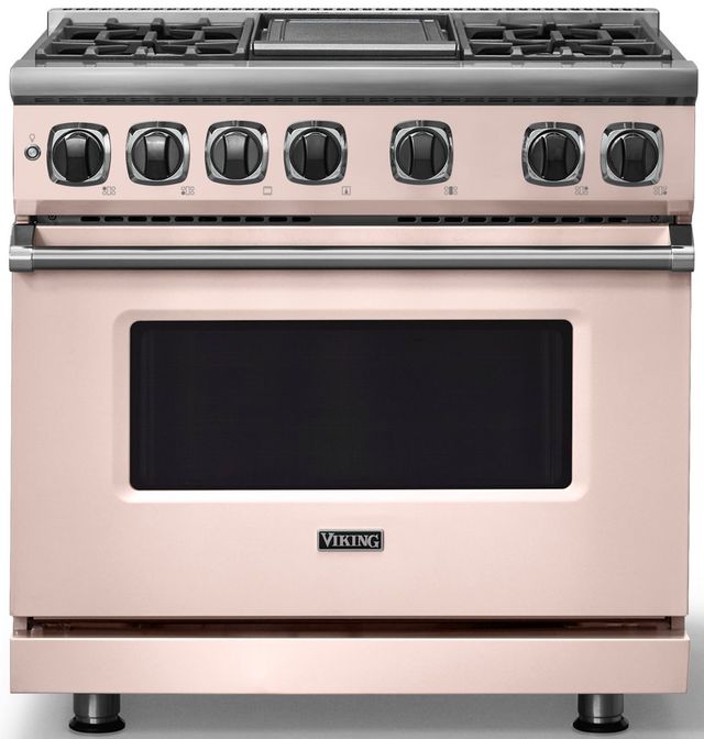 Viking® 7 Series 36" Blush Pro Style Dual Fuel Range with Griddle-0