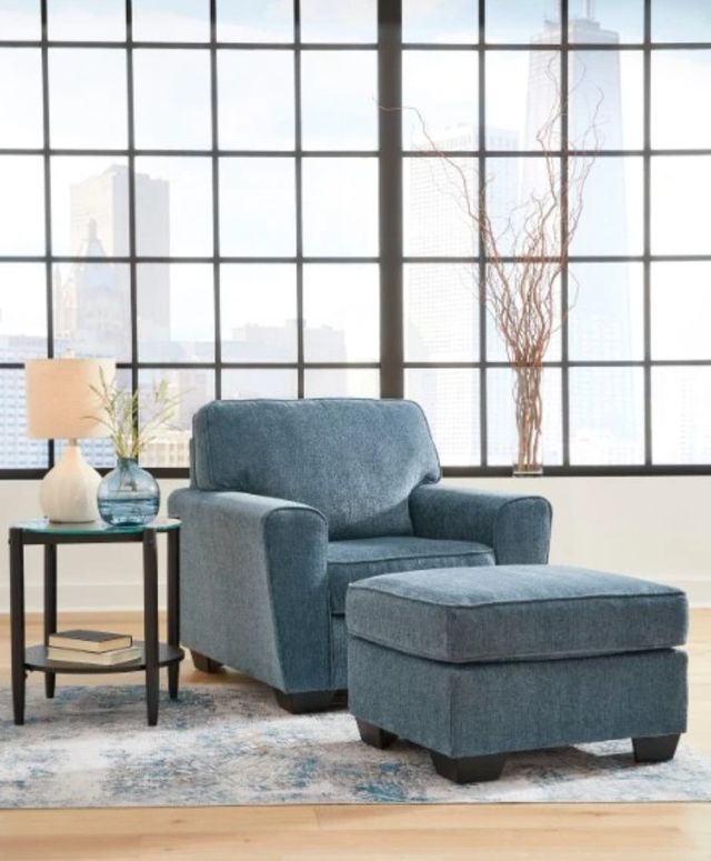 Signature Design by Ashley® Cashton Blue Ottoman-4