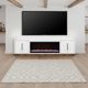 Legends Home Nora Barnwood/Jasmine White 94" Fireplace TV Console-1