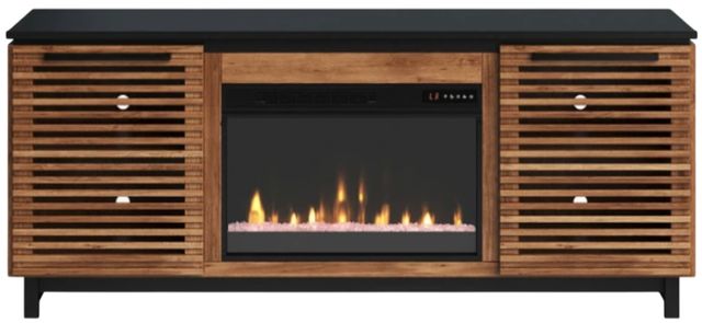 Legends Home Graceland Black/Bourbon 69" Fireplace Console-3