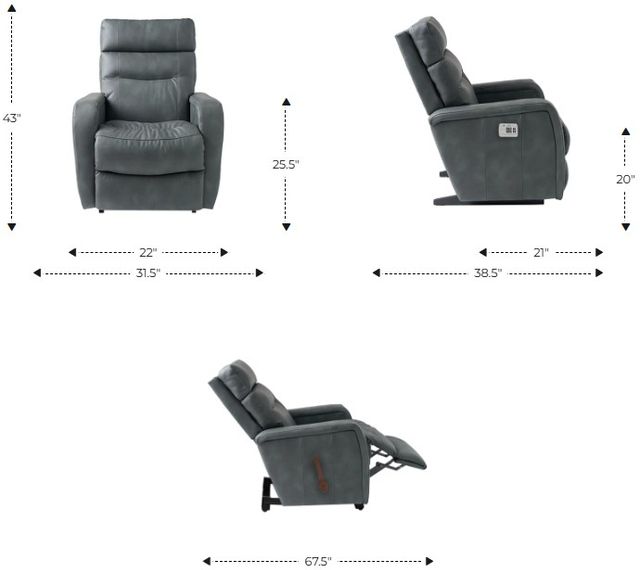 La-Z-Boy® Baron Natural Power Rocking Recliner with Headrest and Lumbar-2