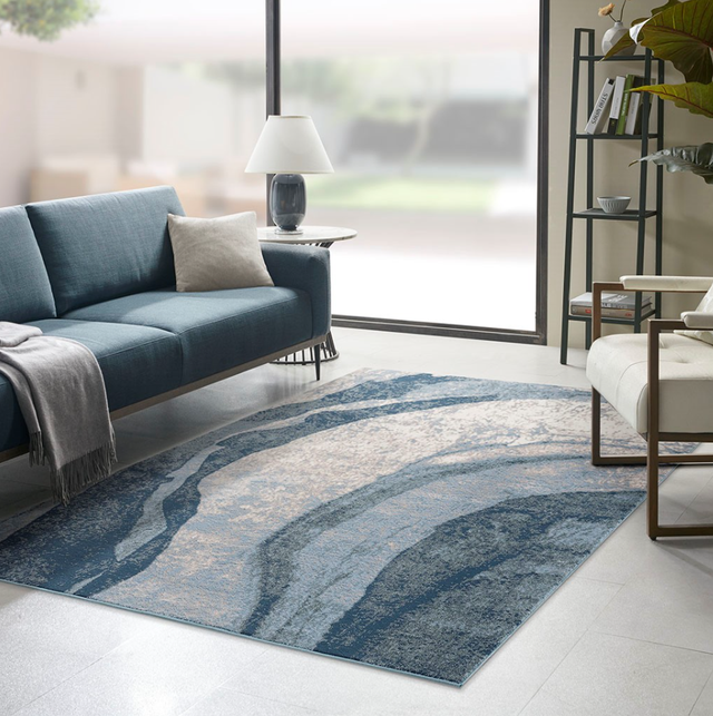 Olliix by Madison Park Grace Blue 6x9' Abstract Wave Area Rug-2