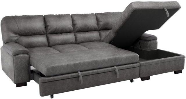 Mazin Furniture Michigan 2-Piece Dark Gray Right-Arm Facing Pullout Sleeper Sectional and Chaise-2