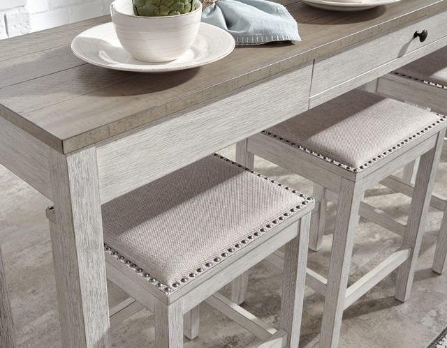 Signature Design by Ashley® Skempton 4-Piece White/Light Brown Counter Height Table Set-2