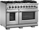 FORNO® Capriasca 48" Stainless Steel Pro Style Dual Fuel Range-1