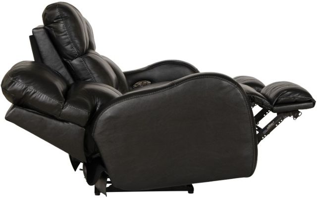 Catnapper® Angelo Black Leather Power Lay Flat Reclining Sofa with Power Adjustable Headrest-4