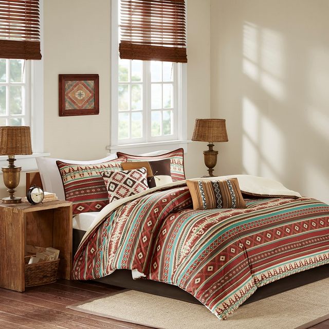 Olliix by Madison Park Taos 7 Piece Spice Queen Comforter Set-0