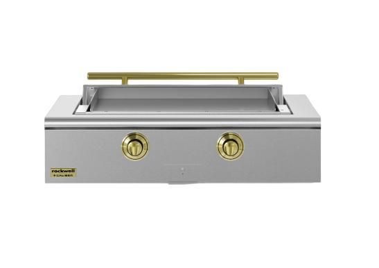 Caliber™ Rockwell Social 42" Stainless Steel Built-In Liquid Propane Outdoor Griddle with Brass Hardware-0