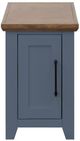 Legends Home Ithaca Bourbon Chairside Table with Blue Denim Base-0