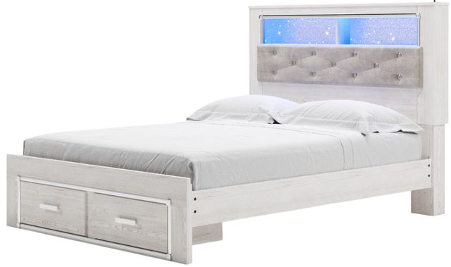 Signature Design by Ashley® Altyra White Queen Upholstered Storage Bookcase Bed-2