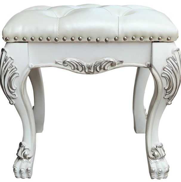 ACME Furniture Dresden II Bone White Vanity Stool-1