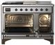 Ilve® Majestic III 48" Stainless Steel Pro Style Dual Fuel Liquid Propane Range with Triple Glass Door and Burnished Trim-1