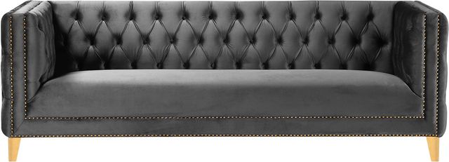 Meridian Furniture Michelle Grey Velvet Sofa-2