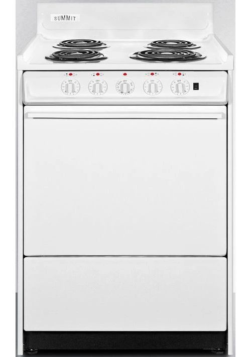 Summit® 24" White Freestanding Electric Range-2