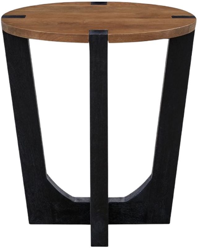 Signature Design by Ashley® Hanneforth Brown End Table with Black Base-1