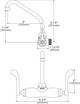 Elkay Chrome Foodservice 3-8" Adjustable Centers Wall Mount Faucet with 8" High Arc and Spout 6" Wristblade Handles-1