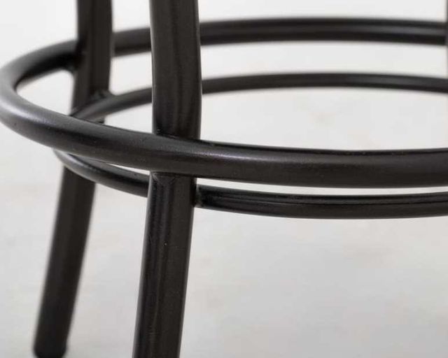 International Furniture Direct Altea Brown/Matte Black Upholstered Adjustable Barstool-2