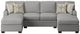Emerald Home Analiese 3-Piece Light Gray U-Shape Double Chaise Sectional-3