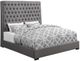 Coaster® Camille Grey Eastern King Button Tufted Bed-0