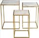 Jofran Inc. Global Archive Sorrento 3-Piece White Nesting Table Set with Gold Base-3