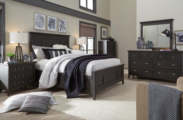 Magnussen Home® Westley Falls Graphite King Panel Bed with Storage Rails-1