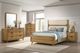 Coaster® Bennett Cream/Light Oak Eastern King Upholstered Panel Bed-1