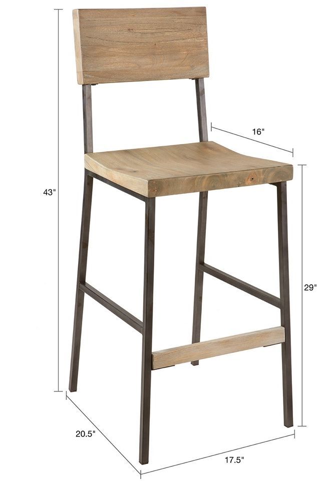 Olliix by INK+IVY Grey Tacoma 30" Bar Stool-1