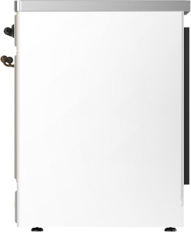 Ilve® Majestic III 30" White Pro Style Induction Range with Triple Glass Door and Burnished Trim-3