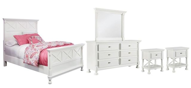 Signature Design by Ashley® Kaslyn 5-Piece White Queen Panel Bed Set-0