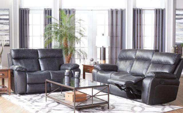 Hughes Furniture® 15126 Ridgeline Midnight Manual Reclining Loveseat-1