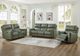 Leather Italia™ Cambria Laredo Sage Moss Power Reclining Loveseat with Console-2
