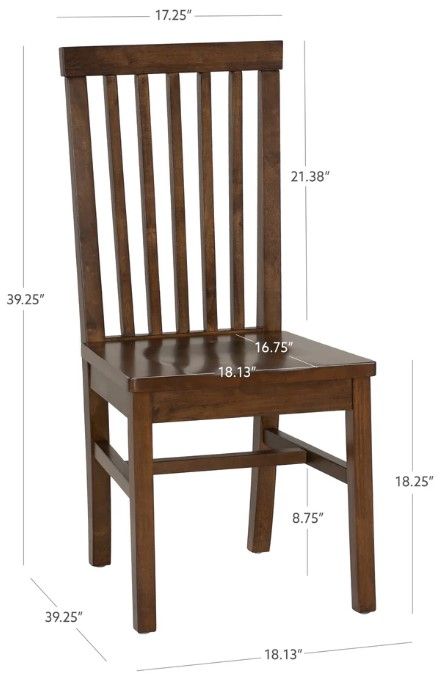 Linon Tory 2-Piece Walnut Dining Chair Set-2