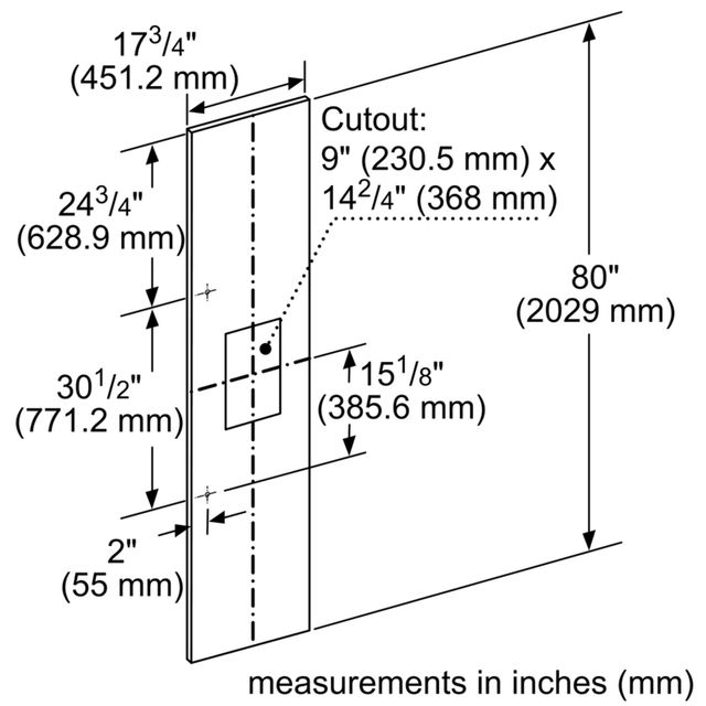 Thermador® 17.75" Stainless Steel Left Hinge Column Refrigerator Door Panel Kit with External Dispenser-1
