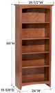 Whittier Wood® Furniture Customizable McKenzie 5-Shelf 24" Bookcase-1