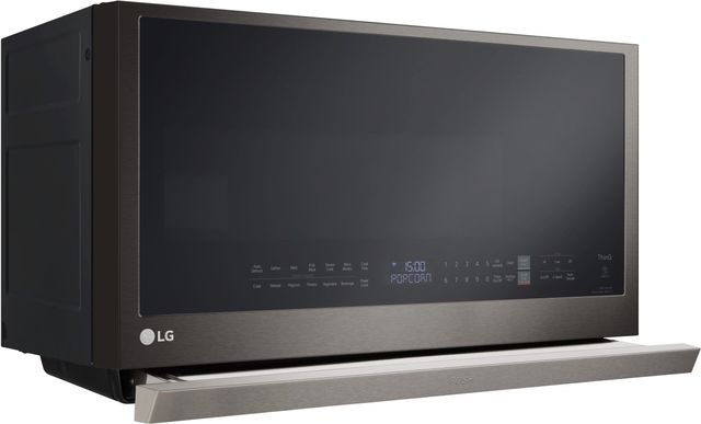 LG 30" 2.1 Cu. Ft. Fingerprint Resistant Black Stainless Steel Over the Range Microwave-3