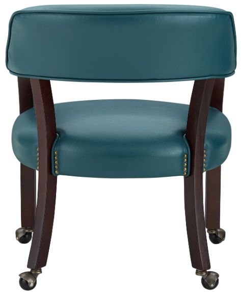 Steve Silver Co. Tournament 5-Piece Medium Cherry/Teal Dining Table Set-4