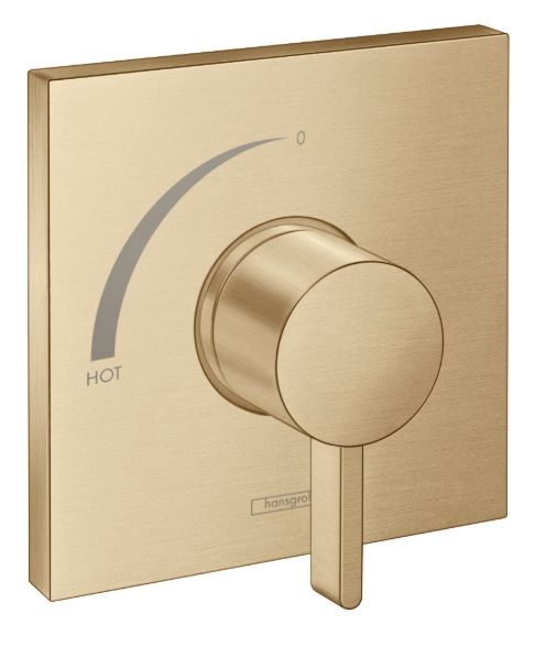 Hansgrohe Ecostat Square Brushed Gold Optic Pressure Balance Trim-0