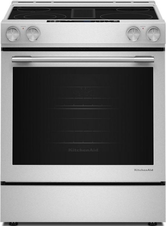 KitchenAid® 30” PrintShield™ Stainless Steel Electric Downdraft Slide-In Range-0
