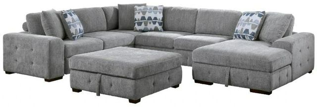 Homelegance® Raife 5-Piece Gray Right-Arm Facing Sleeper Sectional with Chaise and Ottoman-0