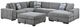 Homelegance® Raife 5-Piece Gray Right-Arm Facing Sleeper Sectional with Chaise and Ottoman-0