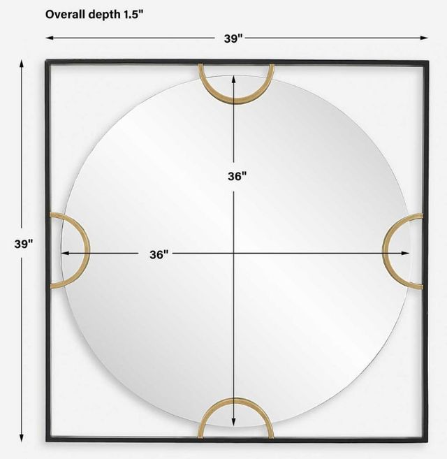 Uttermost® Hinson Black/Gold Square Mirror-3