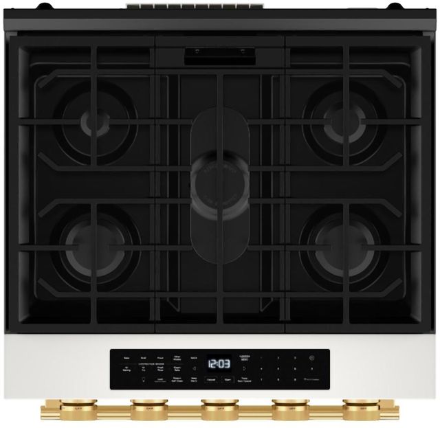 KitchenAid® 30” Porcelain White Slide-In Gas Range with Convection Cooking Modes and 2-in-1 Burner-5