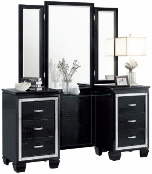 Homelegance® Allura 2-Piece Black Vanity Set-0