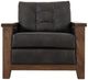 International Furniture Direct Walnut Black Arm Chair-1