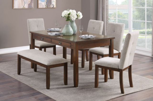 Homelegance® Binghampton Dark Cherry/Moonstone Dining Bench-1