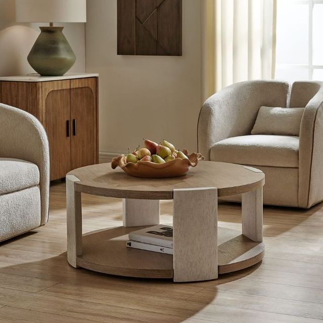 Uttermost® Maulet Natural Round Oak Coffee Table-1