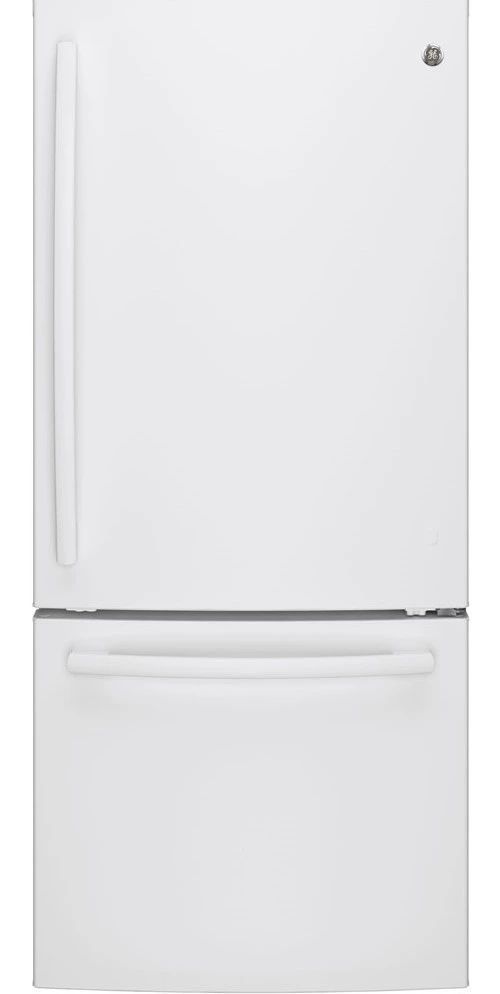 GE® 20.9 Cu. Ft. White Bottom Freezer Refrigerator-0