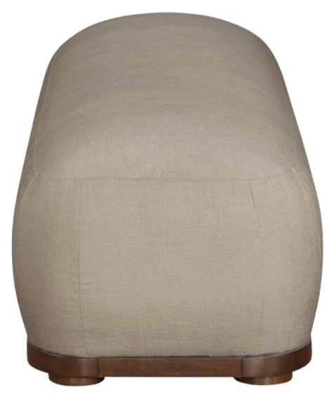 Meridian Furniture Calum Beige/Walnut Chenille Chenille Fabric Bench-2